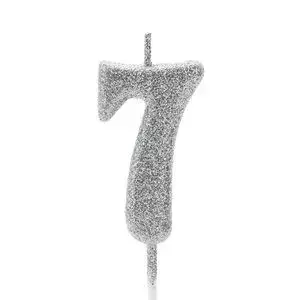 VELA GLITTER PRATA NUMERO 00 - 7