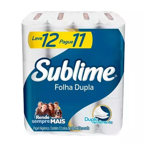 PAPEL HIGIENICO SUBLIME 12 ROLOS