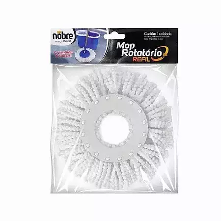 Refil de microfibra p/ conjunto mop rotatorio slim/inox (mop refil 41411, 36876 e 59123) - Nobre