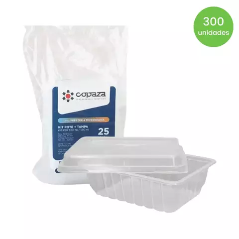 KIT POTE E SOBRETAMPA RETANGULAR TR 500 ML