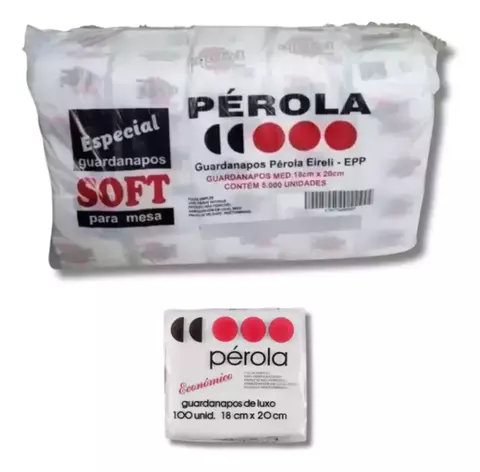 Guardanapo de Papel de Mesa Pérola 18cm x 20cm (Pacote com 5.000 unidades)