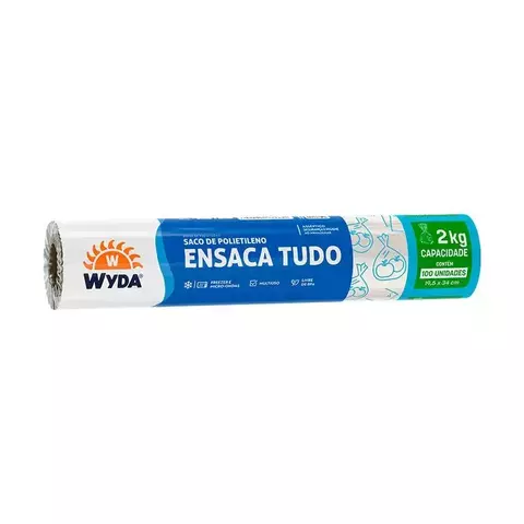 Saco Plástico Ensaca Tudo Wyda 19,5cm x 34,5cm de 2kg