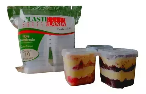 POTE QUADRADO C/ TAMPA 500ML 10UN