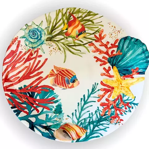 Prato Sobremesa Melamina Estrela do Mar branco