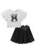 CONJUNTO DE BLUSA CROPPED EM VISCO TWILL E SAIA EM TULE COM SHORTS EMBUTIDO - Amplus Variedades