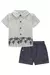 CONJUNTO DE CAMISA EM TECIDO VERANO MILANO E BERMUDA EM COTTON JEANS COM ELASTANO - comprar online