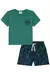CONJUNTO DE CAMISETA EM MALHA MELANGE E BERMUDA EM NYLON HIDRONATIC TWILL COM ELASTANO - Amplus Variedades