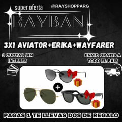 ¡¡OFERTA 3X1!! LENTES RAYBAN ERIKA + AVIATOR Y WAYFARER DE REGALO (IMPORTADOS) 44% OFF - comprar online