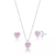 Conjunto Ponto de Luz Coração Rosa de Prata - comprar online