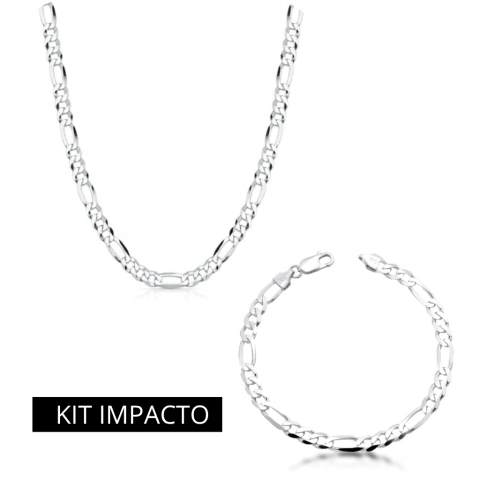 Kit Impacto | Corrente 3x1 4,6mm + Pulseira 3x1 5,8mm