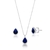 Conjunto Ponto de Luz Gota Azul Escuro de Prata - comprar online