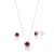 Conjunto Circulo Cravejado de Prata Vermelho - comprar online