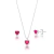 Conjunto Coração 6mm Pink de Prata - comprar online