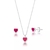 Conjunto Ponto de Luz Coração Pink de Prata - comprar online