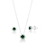 Conjunto Circulo Cravejado de Prata Verde - comprar online