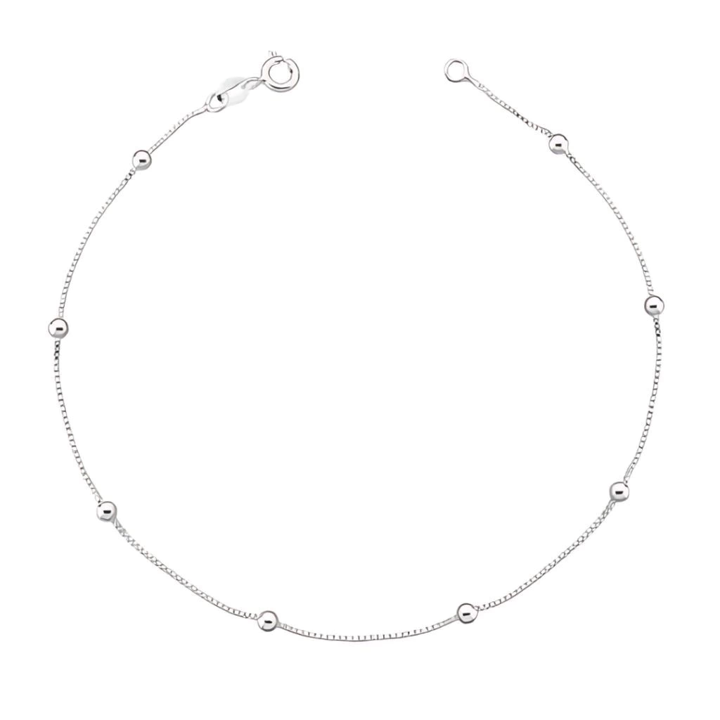 Pulseira Veneziana Diamantada v12 com Bolinha de Prata