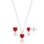 Conjunto Ponto de Luz Coração Vermelho de Prata - comprar online