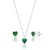 Conjunto Coração Verde de Prata - comprar online