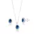 Conjunto Oval Cravejado Azul de Prata - comprar online