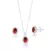 Conjunto Oval Cravejado Vermelho de Prata - comprar online