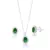 Conjunto Oval Cravejado Verde de Prata - comprar online