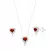 Conjunto Coração Vermelho Cravejado de Prata - comprar online