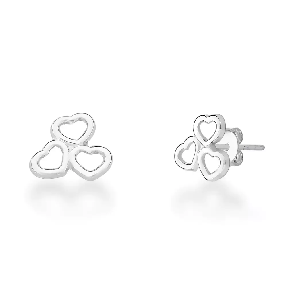 Brinco de Pino 3 Corações Lisa