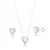 Conjunto Coração Cristal Cravejado de Prata - comprar online