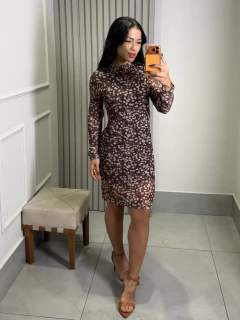 Vestido Tule Onça Curto