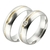 Par Aliança de Prata Abaulada Anatômica 6mm com Filete Dourado e Zircônia - comprar online