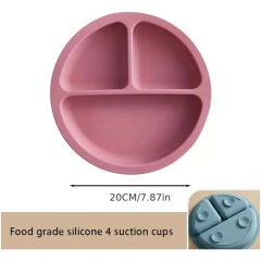 Imagen de Plato de Silicona Para Bebés Con Ventosas - Rosa