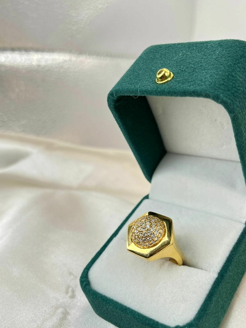 Anel Cúpula Dourada