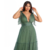 Vestido Verde Oliva para Madrinhas Três Marias laço no ombro - MARISA MODAS VESTIDOS DE FESTAS 