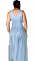 Vestido de festa Longo Azul Serenity Com Brilho Decote Em V Madrinhas - comprar online