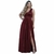 Vestido madrinha marsala com fenda Vestido de festa Marsala