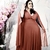 Imagem do Vestido Plus Size Festa Longo com Manga Capa em Tule Ilusion