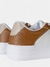 Tênis Amélia em couro sintético branco, marrom e bege - Islan Shoes