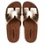 Tamanco feminino flat Moleca na cor bronze, com detalhe em design moderno e confortável.