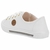 Tênis casual feminino Moleca na cor branca, com detalhes em dourado e sola de borracha.