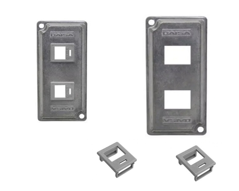 Pct 04 Espelho Condulete 3/4 1/2 Alumínio 2 x RJ45 Rede Cat