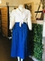 Falda de lino color azul rey
