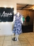 Vestido semicircular blanco y azul - tienda en línea