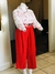 Blusa blanca con puntos rojos en internet