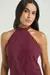 VESTIDO FRENTE ÚNICA COM LUREX-VINHO / PRATA - comprar online
