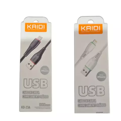 Cabo De Dados E Carregamento Rápido Kaidi Kd-23a Para Iphone Branco