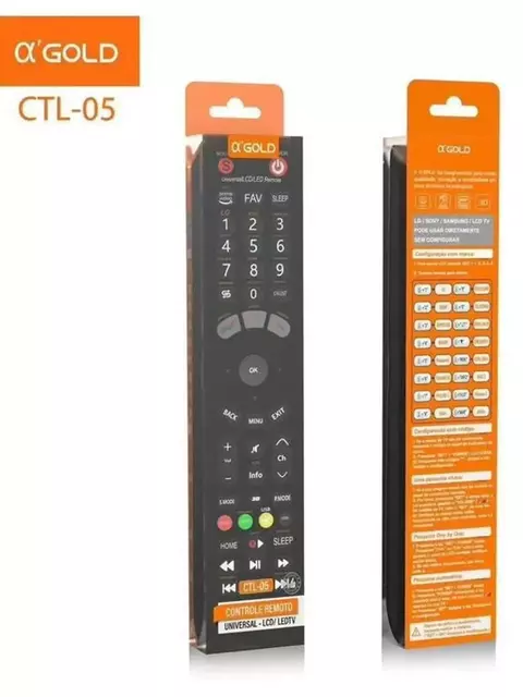 Controle Remoto Tv Universal Lcd/led Agold Ctl05 NOVO