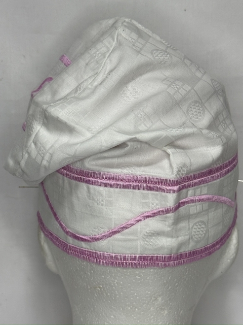 Fila en tela gene en color blanco y bordados rosa de 56 cm - comprar en línea