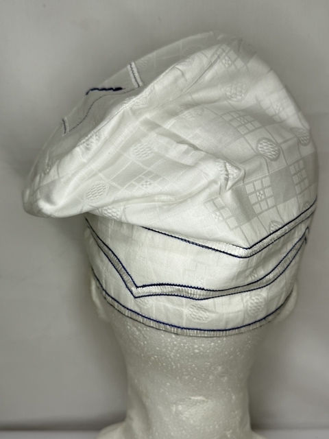 Fila en tela gene en color blanco y bordados azul rey de 57cm - comprar en línea