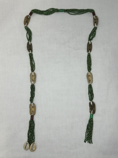Opele Egbere de cuenta de ifa en café y verde 92 cm - comprar en línea