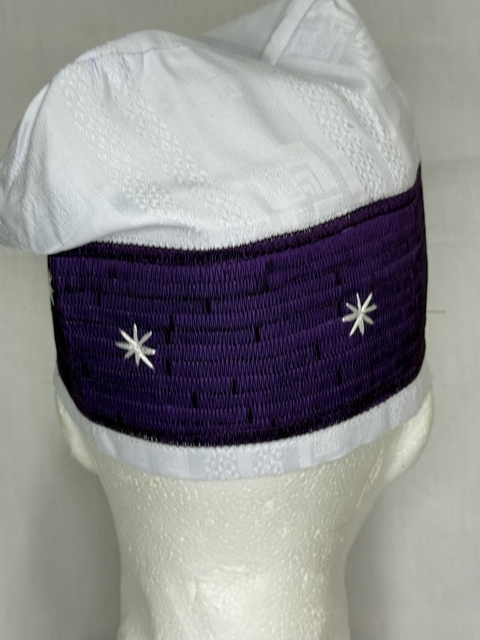 Fila en tela gene en color blanco y bordado en purpura de 58 cm - comprar en línea